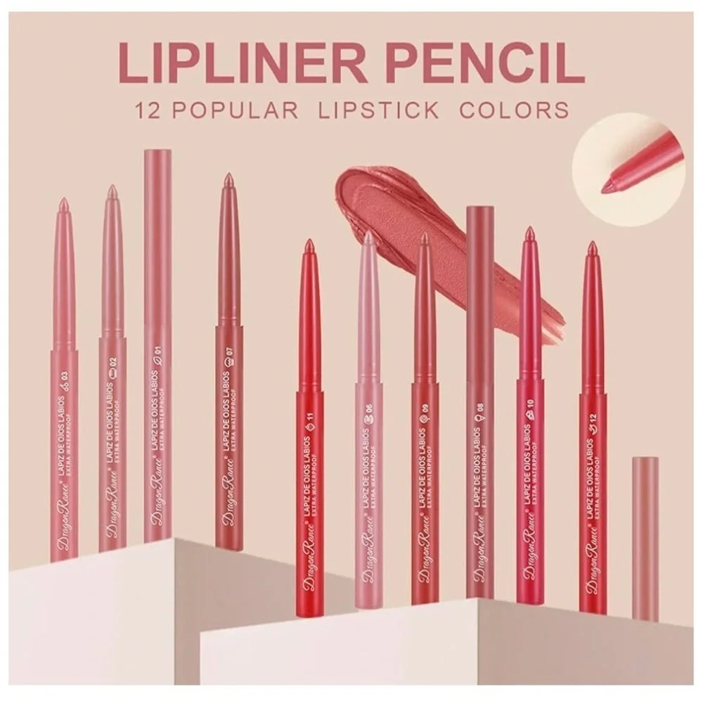 New! Long wear Matte lip liner set 12 piece in box neutrals and pinks